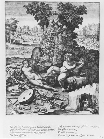 "Les Isles" ، لوحة من "Les Images ou Tableaux de Platte Peinture des Deux Philostrates Sophistes Grecs" ، بقلم Blaise de Vigenère ، 1615 بواسطة ليونارد جوتييه